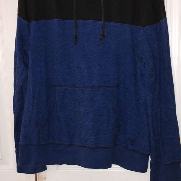 American Eagle Outfitters blue black light weight hoodie Sz L - Picture 2 of 5